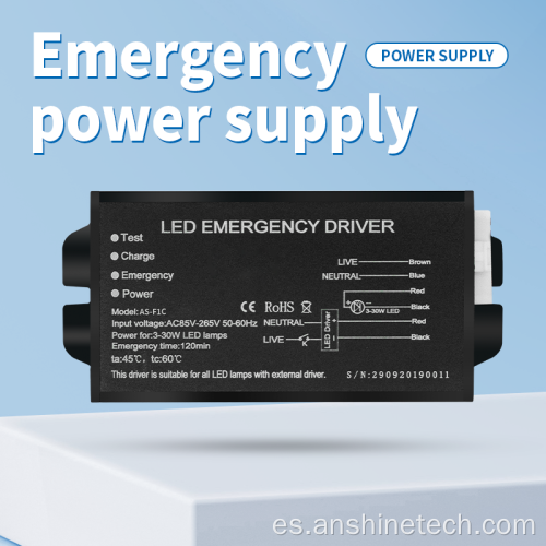 Kit de controlador de emergencia LED con luz empotrada